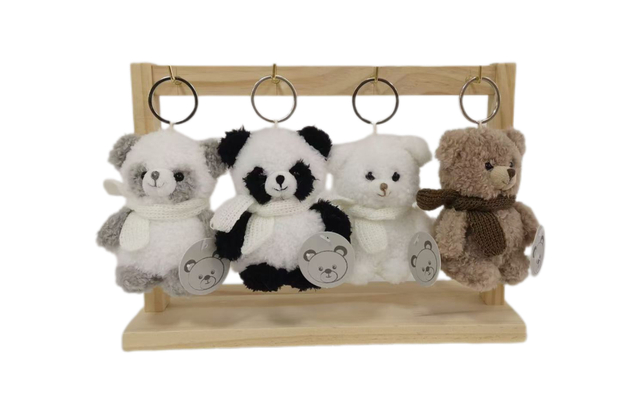 Wholesale Bear Plush Keychains - Assorted Styles with Scarves