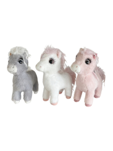 Wholesale Plush Pony Toys - Assorted Pastel Colors & Big Eye Design