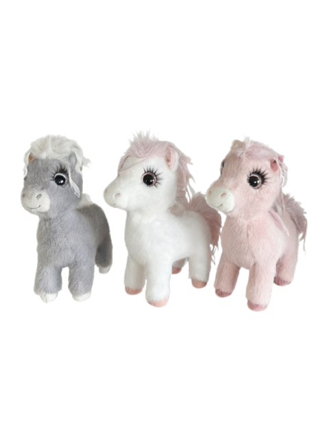 Wholesale Plush Pony Toys - Assorted Pastel Colors & Big Eye Design