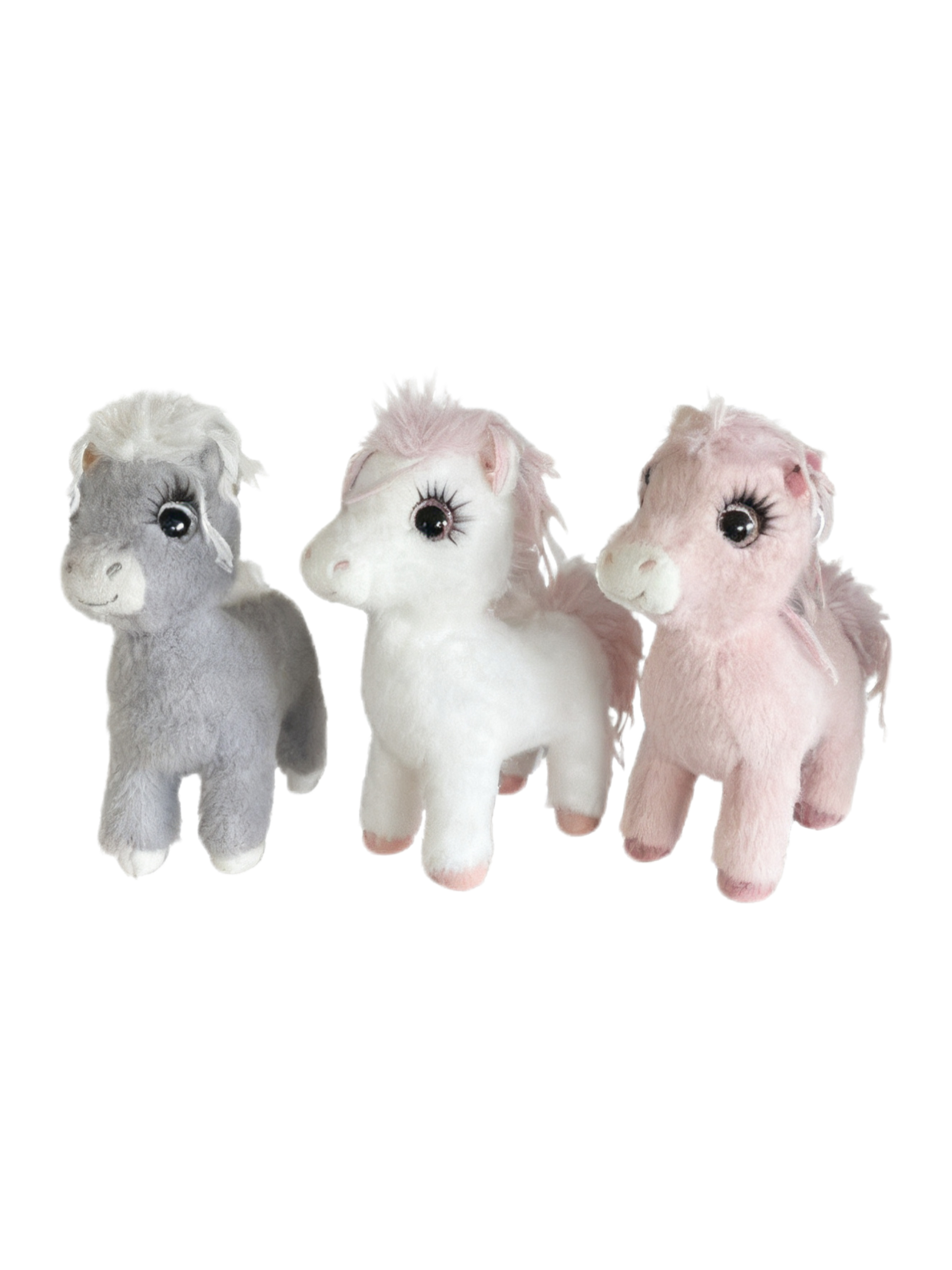 Wholesale Plush Pony Toys - Assorted Pastel Colors & Big Eye Design