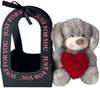Wholesale Valentine's Day Big Grey Teddy Bear & Dog Plush - Holding Red Heart