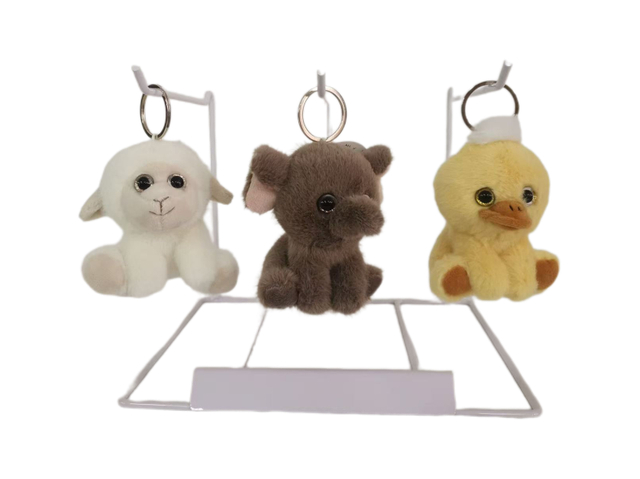 Bulk Stuffed Animal Keyrings - Lamb, Elephant & Duck Collection 