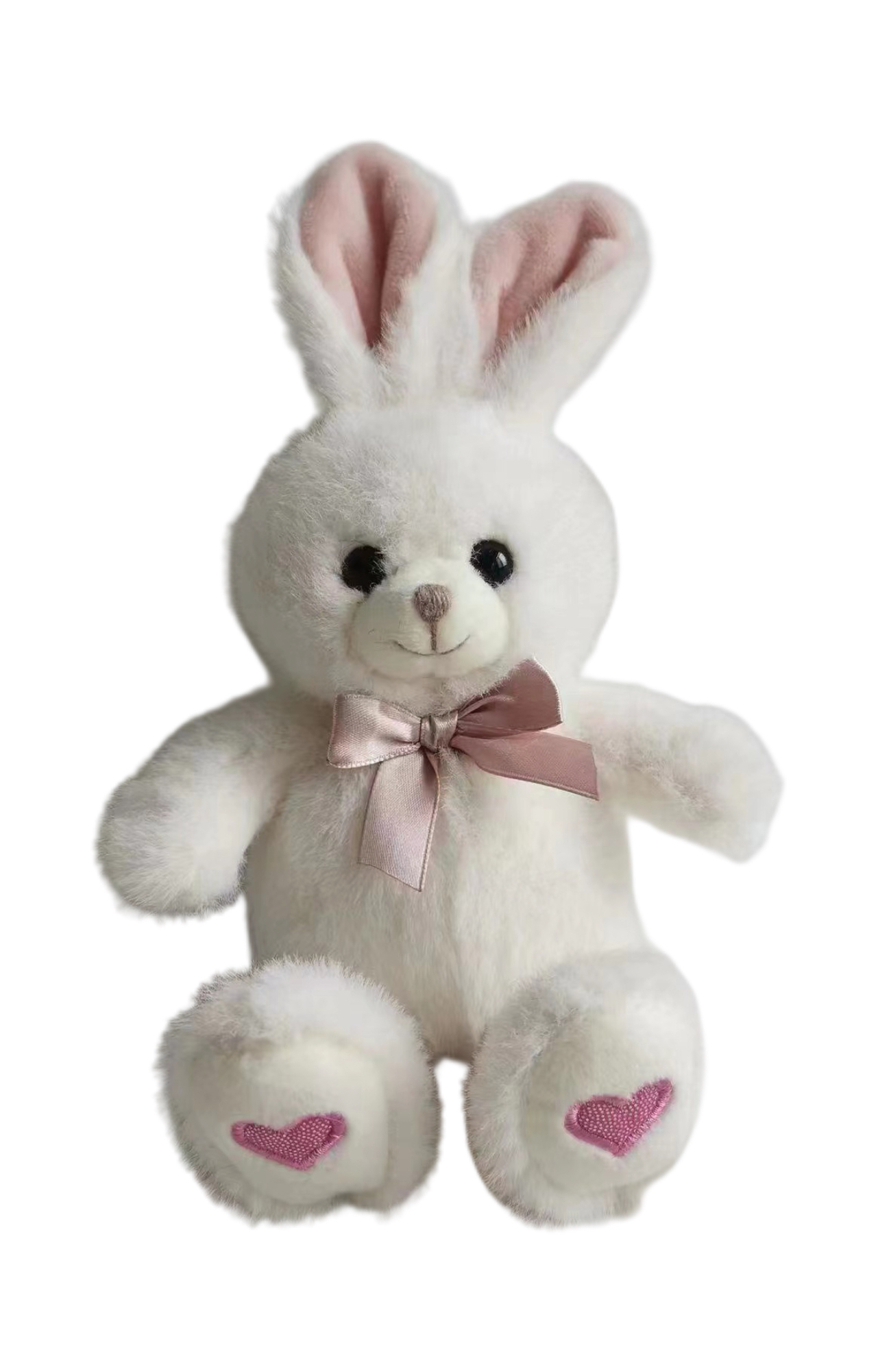 Wholesale Valentine's Day White Bunny Plush Toy - Pink Bow & Heart Details