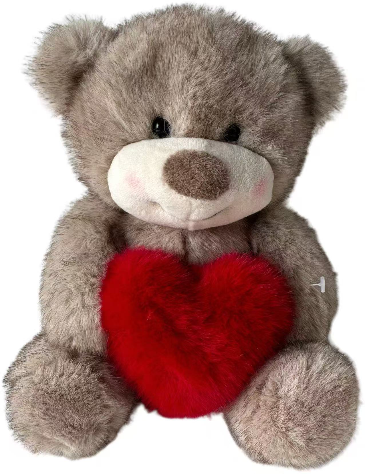 Wholesale Valentine's Day Big Grey Teddy Bear Plush - Holding Red Heart