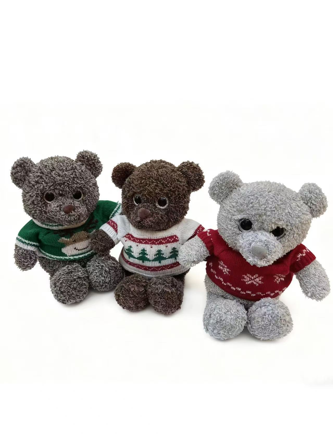 Bulk Order Cute Stuffed Teddy Bears with Christmas Sweaters
