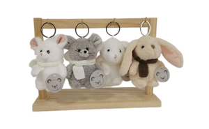 Wholesale Plush Keychains Set - Mouse And Bunny Styles with Scarves