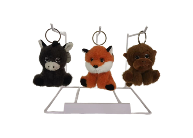 Wholesale Plush Animal Keychain Set Donkey, Fox Monkey 