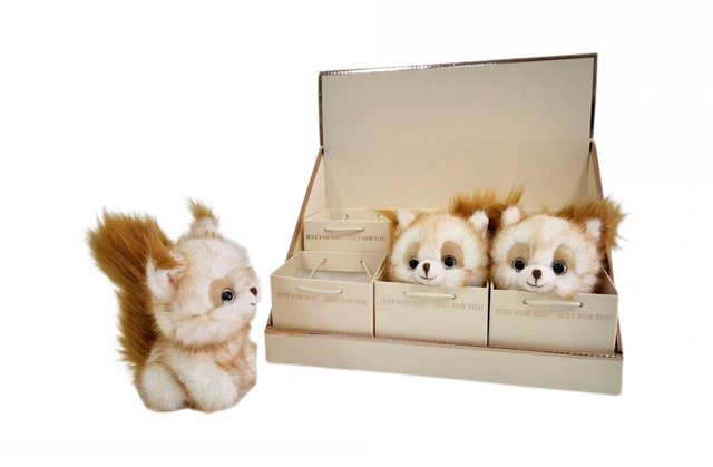Custom Plush Squirrel & Cat Set with Display Box