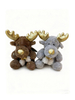 Wholesale Christmas Reindeer Plush Toys - Gold Antlers & Nose, Assorted Colors