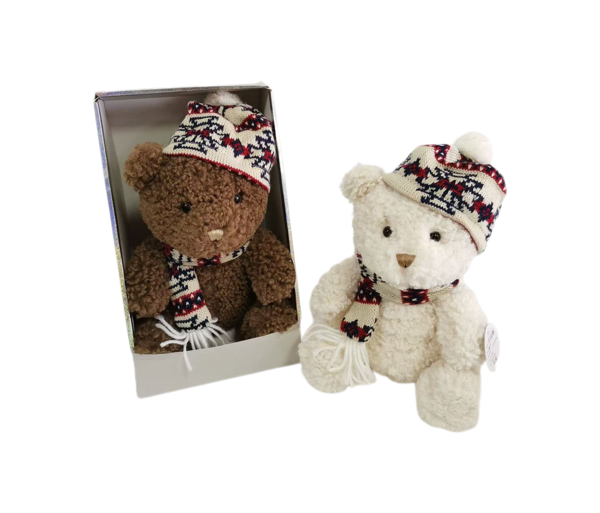  Wholesale Cozy Teddy Bear Set with Knit Hats & Scarves - Premium Stuffed Animals for Bulk Orders