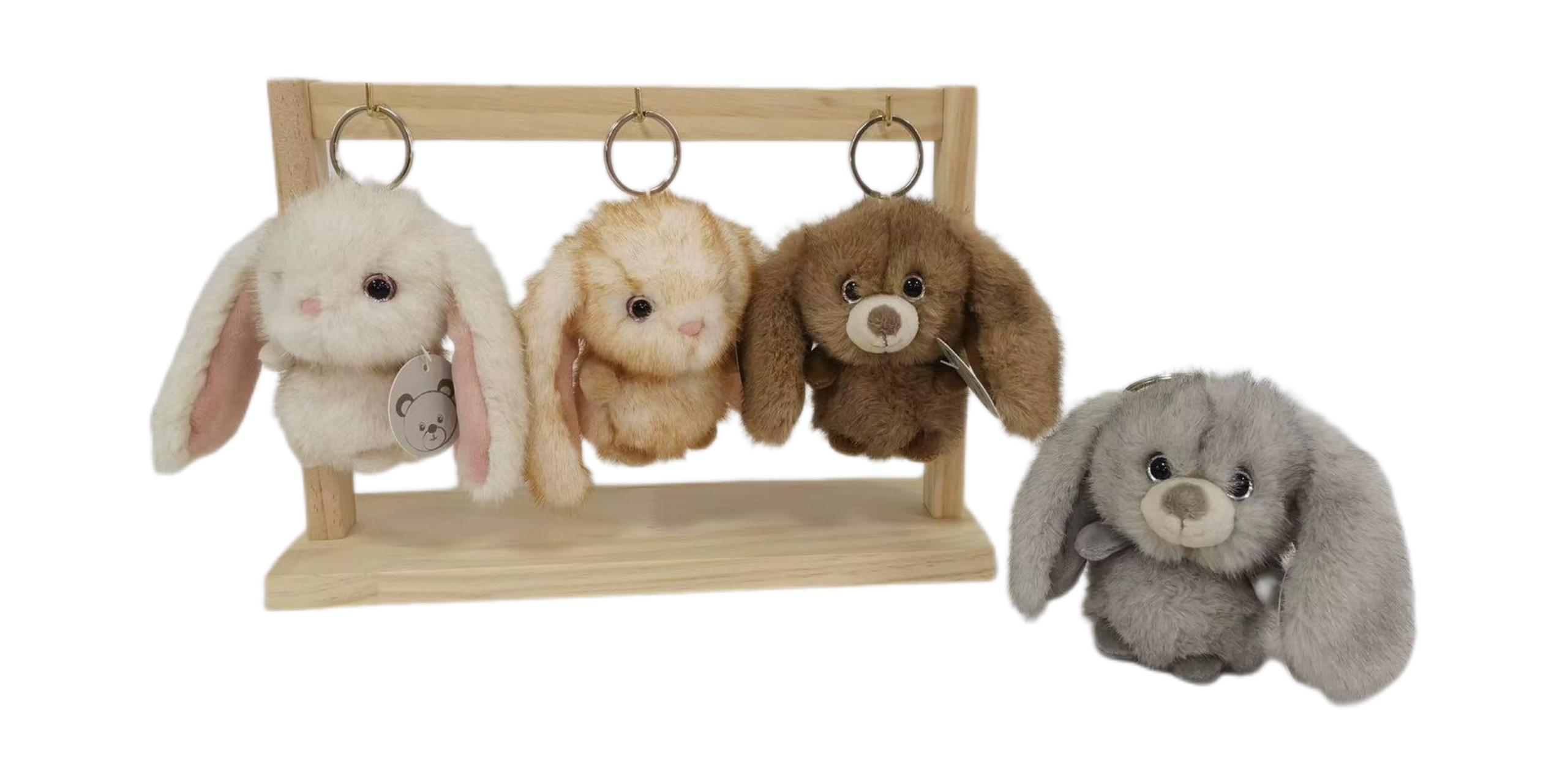 Wholesale Cuddly Rabbit Plush Key Rings - Ideal for Gifts 