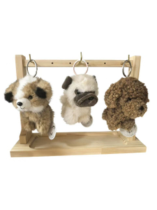 Wholesale Plush Dog Keychains - Assorted Breeds (Teddy, Pug, Poodle)