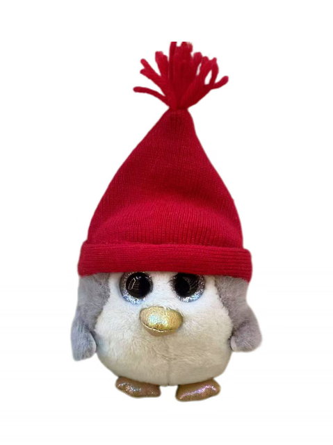 Wholesale Cute Penguin Plush Toy with Red Knitted Hat